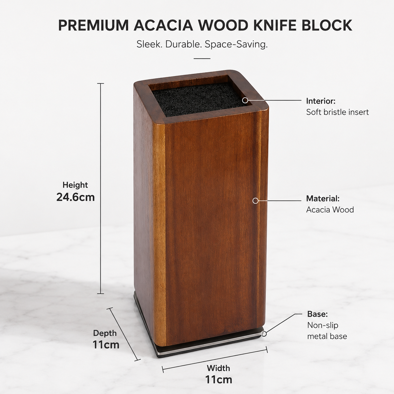 Rotating Wooden Magnetic Knife Rack
