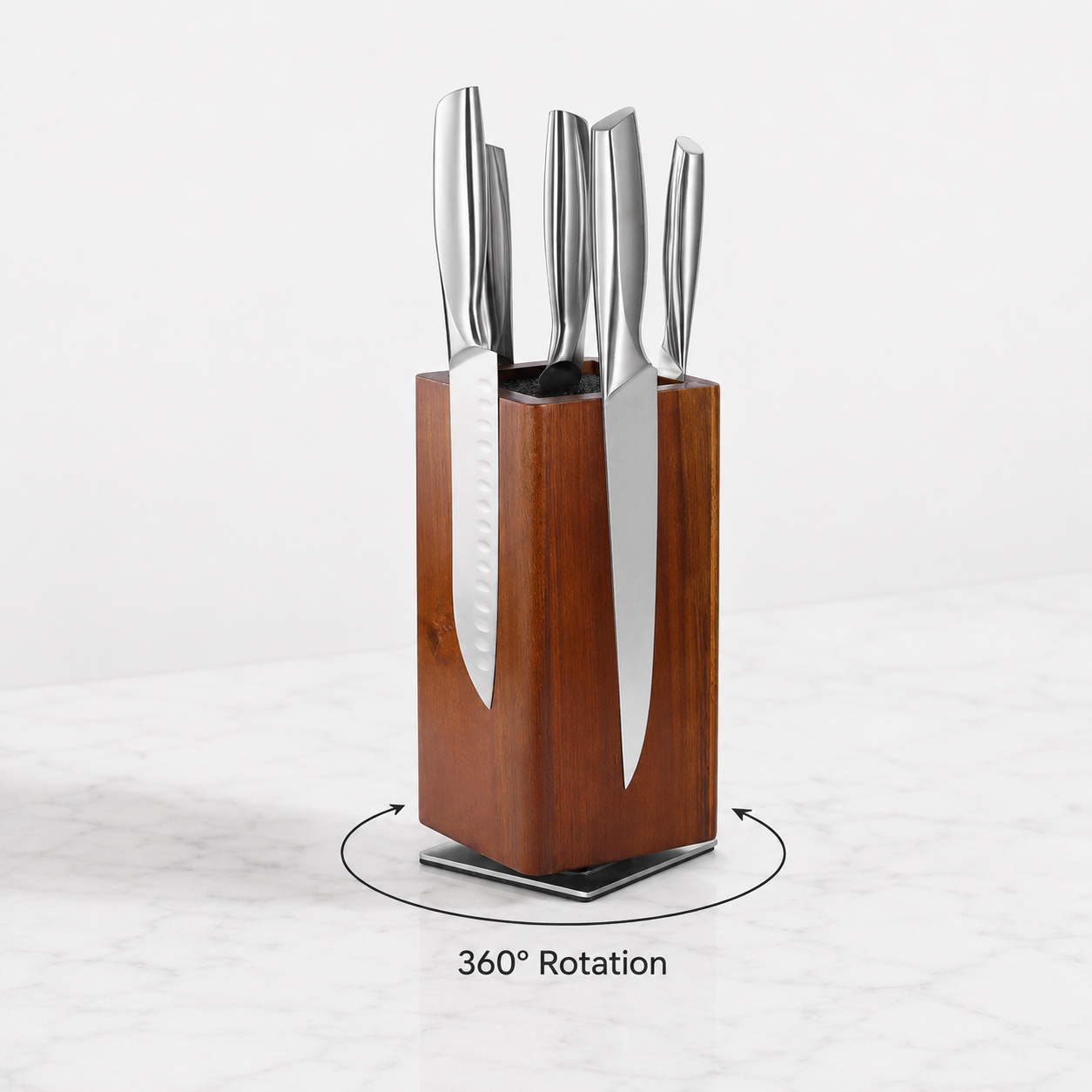 Rotating Wooden Magnetic Knife Rack